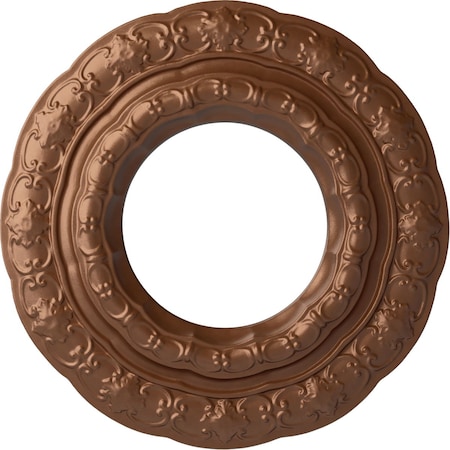 Ekena Millwork Lisbon Ceiling Medallion (Fits Canopies up to 7"), 15 3/8"OD x 7"ID x 1"P, Polished Copper CM15LIPOS